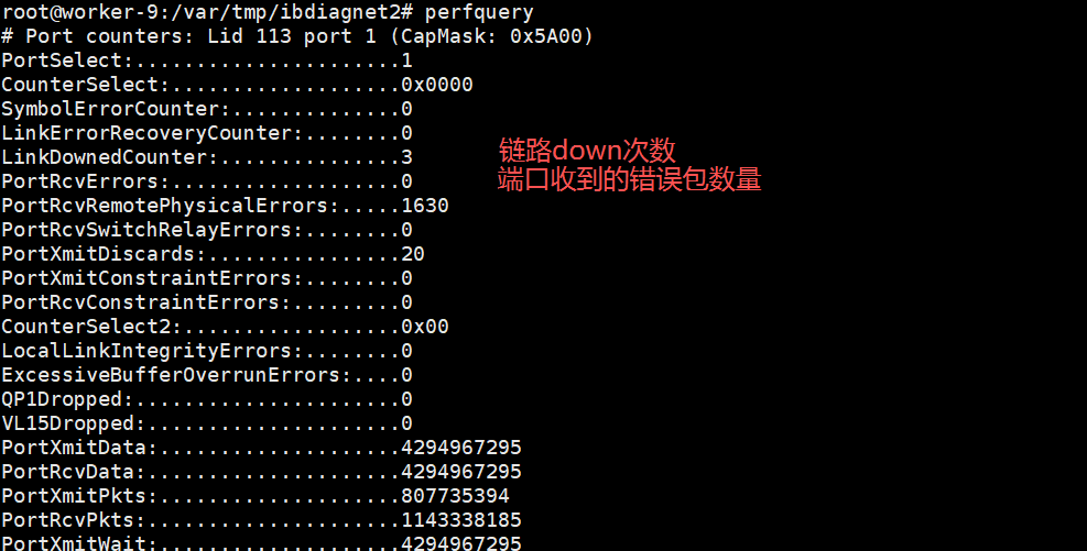 perfquery命令输出